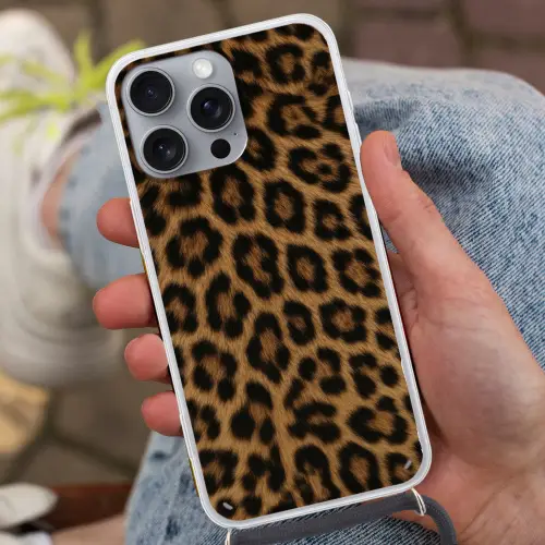 Pantervacht - Realistisch - Bruin Hoesje iPhone 16 Pro Max met koord klein -sfeer3
