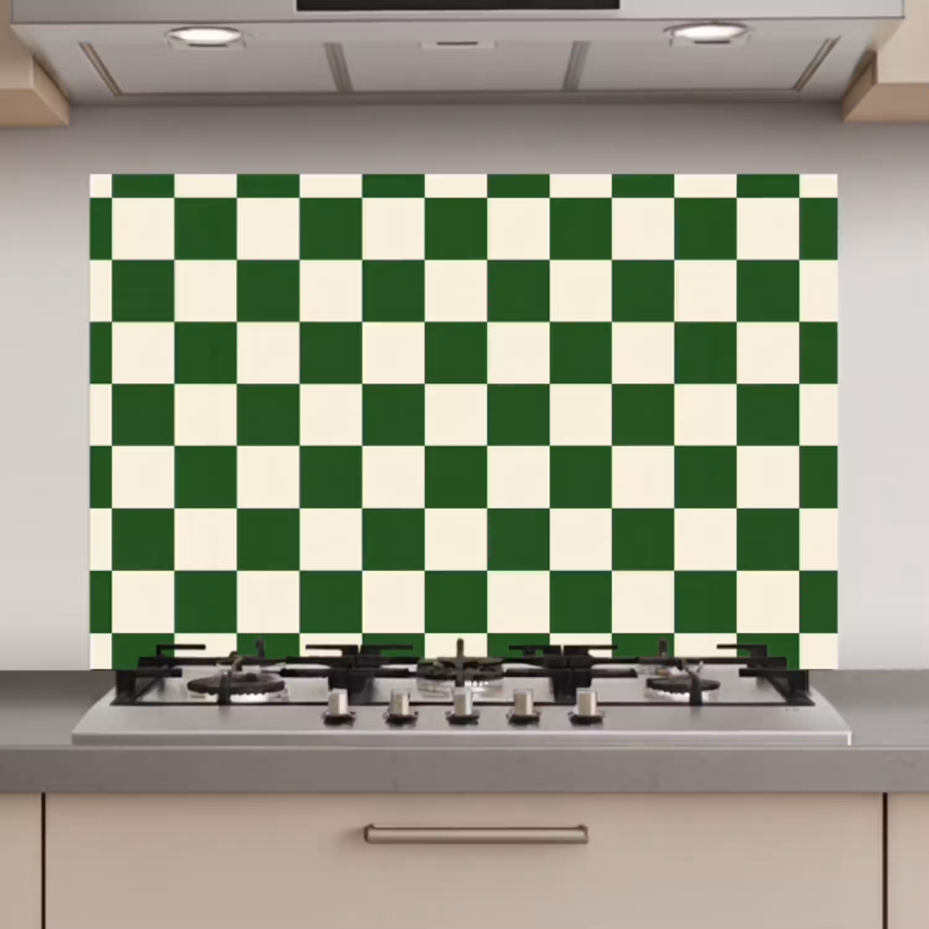 Schaakbord - Patroon - Groen keuken achterwand spatscherm klein 900 -3d_website