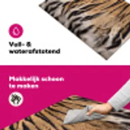 Tijgervacht - Klassiek - Zwart Inductie beschermer vinyl 3mm klein -wsfeer6_website