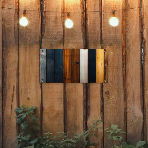 Hout - Planken - Donker - Warm tuinposter los doek klein -sfeer1