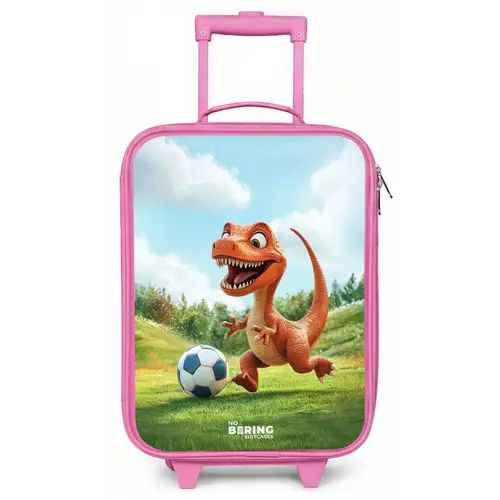 Voetbal - Dino - Sport Kinderkoffer - Roze klein -zz3dotto