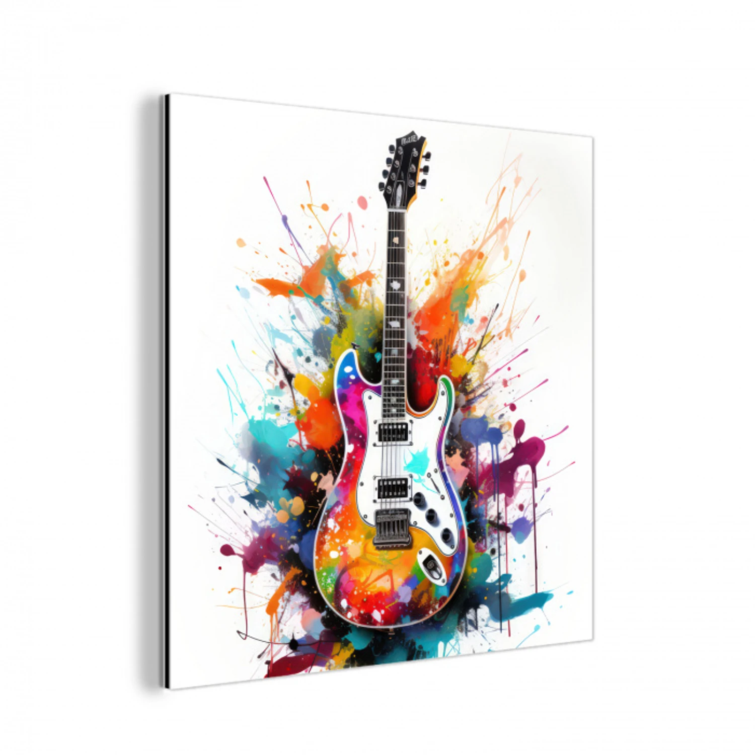 Gitaar - Graffiti - Muziek - Wit aluminium wit klein -3d