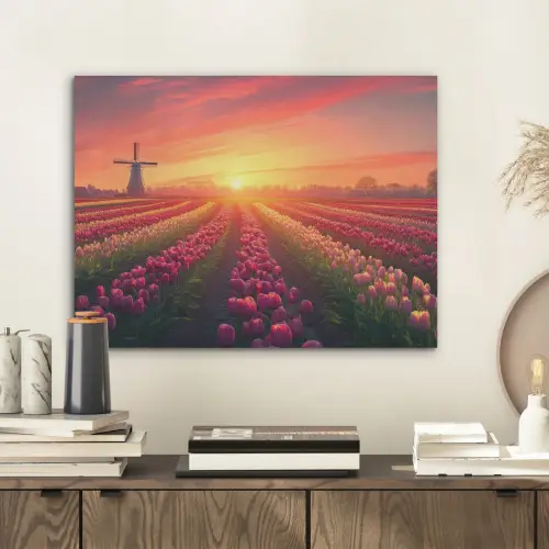 Windmolen - Zonsondergang - Landschap PET vilt klein -sfeer1