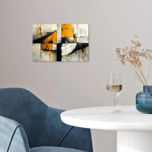 Geel - Abstract - Modern - Vormen poster papier klein -sfeer3
