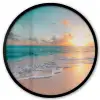 Zonsondergang - Strand - Zee - Zomer - Blauw Fotolijst rond zonder passe partout klein -3d