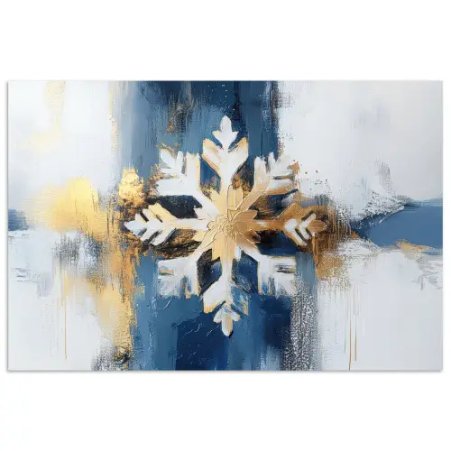 Abstract - Winter - Sneeuwvlok - Sneeuw - Goud poster papier klein -3d