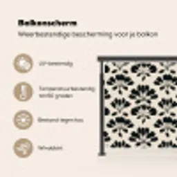 Abstract - Patroon - Zwart Balkonbeschermer Duitsland klein 596 -specs_NL