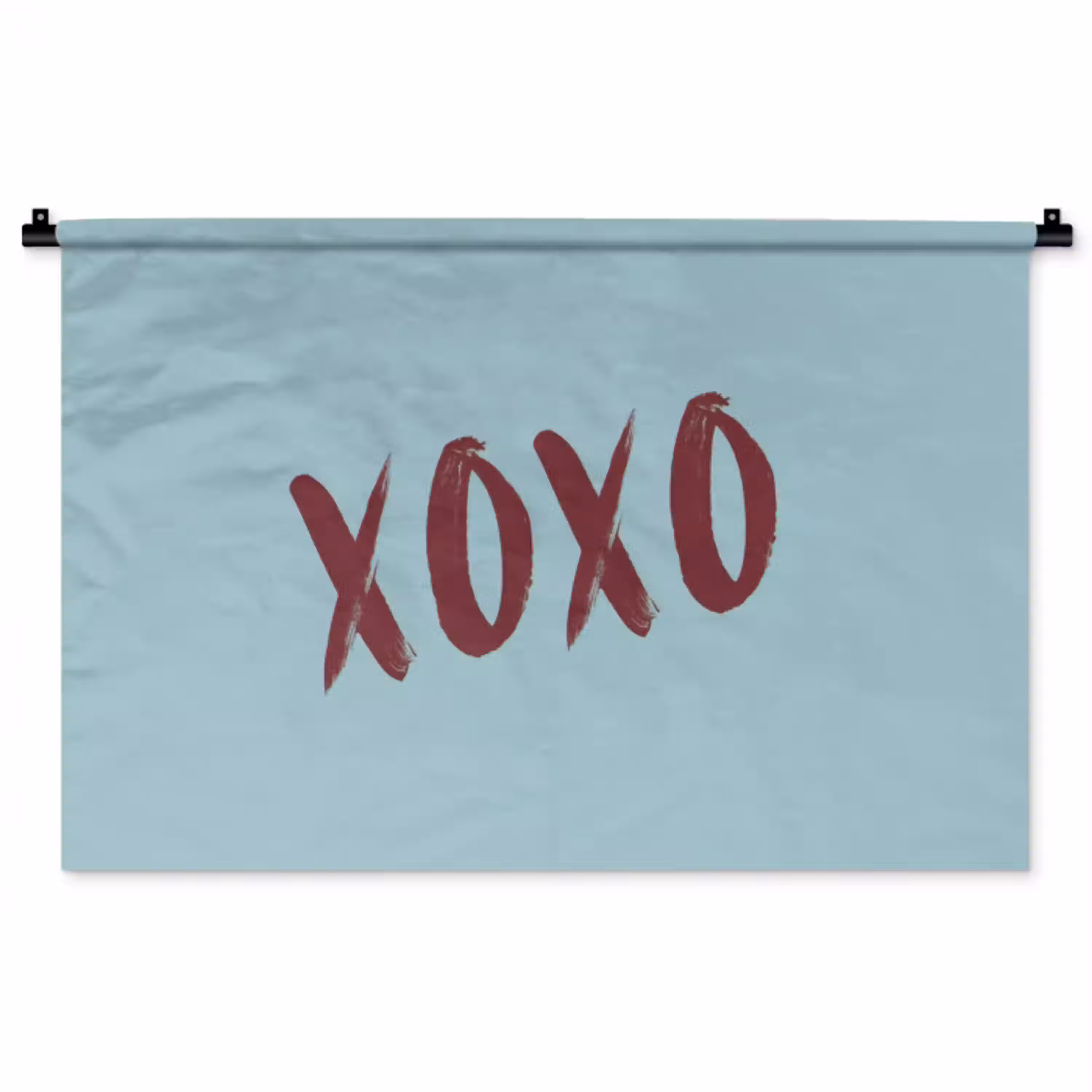 XOXO - Blauw - Rood Wandkleed katoen middel -zz3d