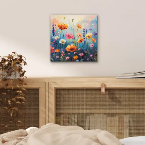 Bloemen - Natuur - Waterverf - Kunst aluminium wit klein -sfeer3