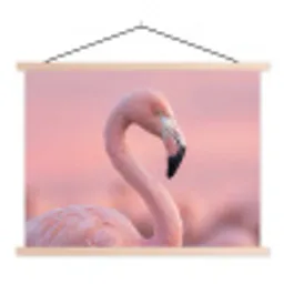 Flamingo - Portret - Roze textielposter latten blank klein -3d