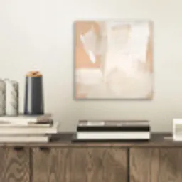 Kunst - Wit - Beige - Modern aluminium wit klein -sfeer1