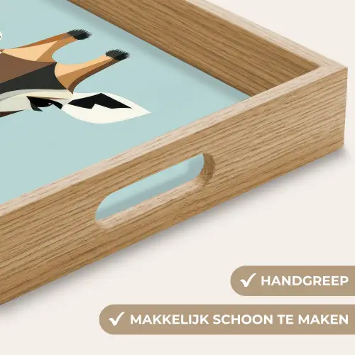 Giraffe - Illustratie - Bruin - Minimalistisch Dienblad Rechthoek middel -USP_HandgreepNL