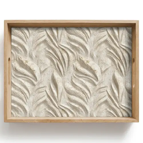 Textuur - Reliëf - Beige Dienblad Rechthoek middel 911 -z3d_shopping
