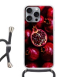 Granaatappel - Rood - Fruit Hoesje iPhone 16 Pro Max met koord klein -3d