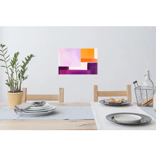 Vlakken - Abstract - Rechthoekig - Oranje Muursticker klein -eettafel