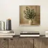Vaas - Olijftakken - Bladeren - Beige plexiglas 5mm klein -sfeer1