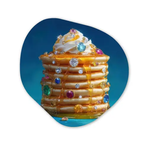 Pannenkoeken - Steentjes - Glitter - Slagroom Wandcirkel Organisch Forex 3mm klein -3d