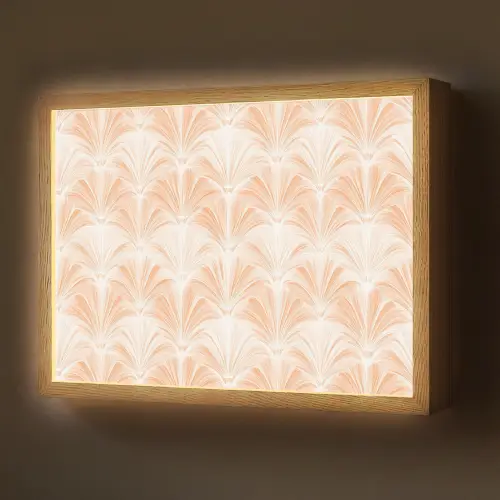 Waaier - Patroon - Perzik Light Box met batterij (Wandlamp) middel 907 -z3d_website