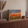 Zonsondergang - Klaprozen - Rood - Bloemen - Veld - Natuur Light Box met batterij (Wandlamp) middel -sfeer2