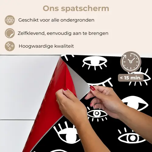 Ogen - Wit - Patroon keuken achterwand spatscherm klein 900 -spatscherm_NL