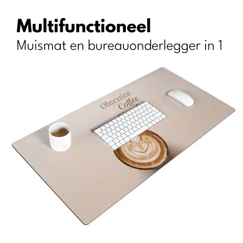 Koffie - Obessive Coffee Disorder - Beige Muismat XXL klein -sfeer4