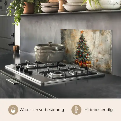 Kerstboom - Vintage - Kerst - Cadeau keuken achterwand spatscherm klein -usp_NL