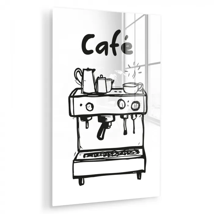 Illustratie - Café - Koffiemachine - Kopjes plexiglas 5mm klein -zzzproduct_nieuw