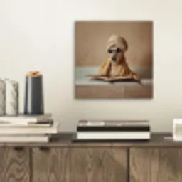 Bad - Hond - Boek - Zonnebril aluminium wit klein -sfeer1