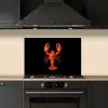 Kreeft - Papier - Origami papier - Rood keuken achterwand spatscherm klein -sfeer1
