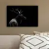 Hert - Zwart - Portret - Gewei - Dieren canvas 2cm klein -sfeer3