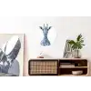 Giraffe - Delfts blauw - Dieren - Minimalistisch Wandcirkel aluminium klein -kantoor