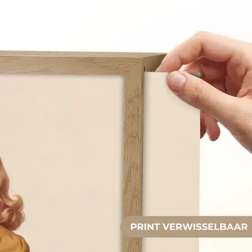 Illustratie - Mascara - Vrouw - Geel Light Box met batterij (Wandlamp) middel -USP_websiteprintNL