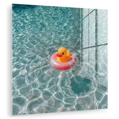 Badeend - Zwemband - Geel plexiglas 5mm klein -zzzproduct_nieuw