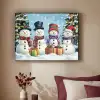 Vrolijk -  Sneeuw - Kleurrijk Textielframe zwart klein -sfeer1