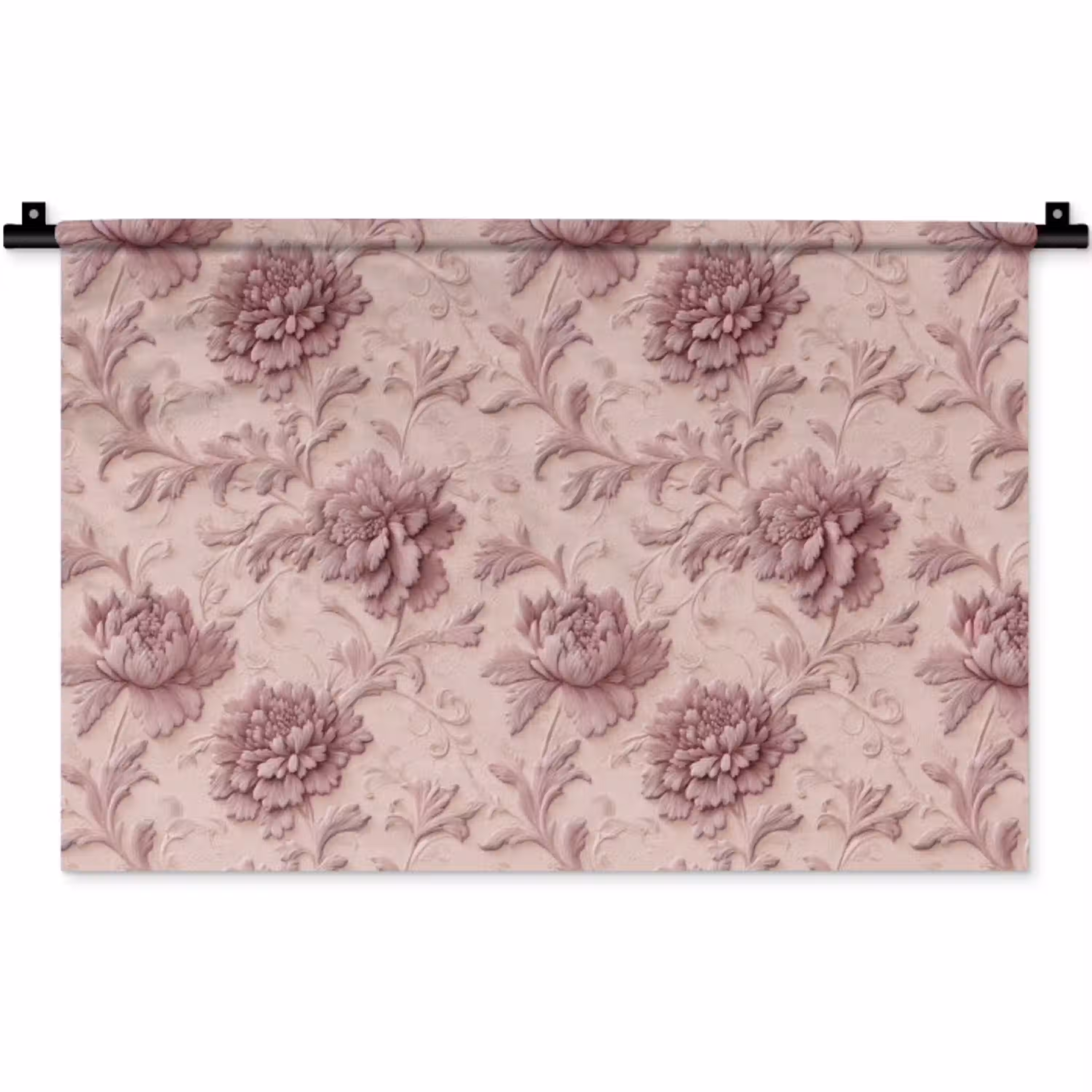 Reliëf - Pioenrozen - Roze Wandkleed katoen klein 269 -zz3d