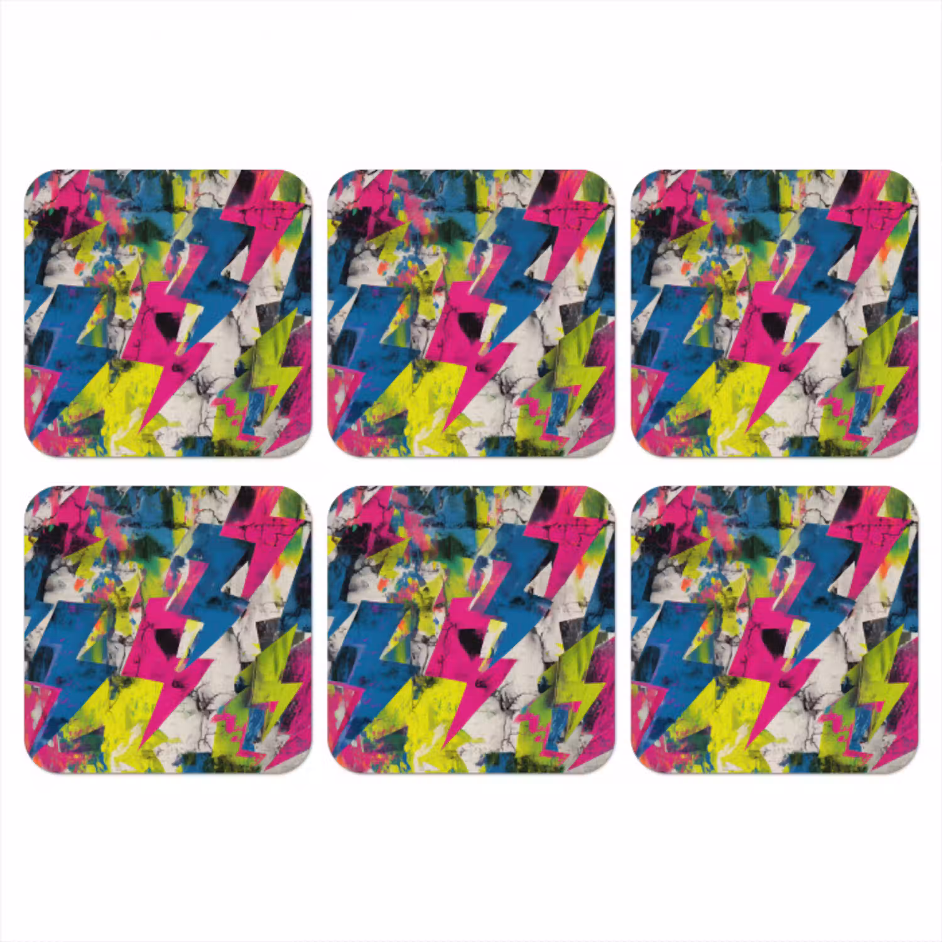 Bliksemschichten - Patroon - Marmer - Kleuren onderzetter kurk middel -3d