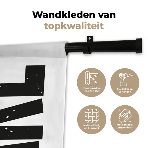 Zwart - Cake - Eten - Decoratie Wandkleed katoen klein -sfeer2