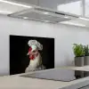 Kok - Rood - Kip keuken achterwand spatscherm klein -3d_schuin