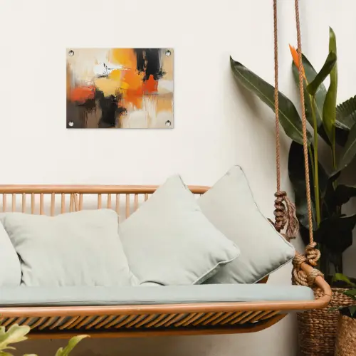 Abstract - Modern - Verflook - Herfst kleuren - Oranje tuinposter los doek klein -sfeer7