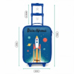 Raket - Planeet - Sterren - Veelkleurig Kinderkoffer - Blauw klein -productfoto_formaten