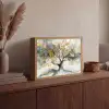 Boom - Modern - Abstract - Goud - Zwart - Wit Light Box met batterij (Wandlamp) middel -sfeer2