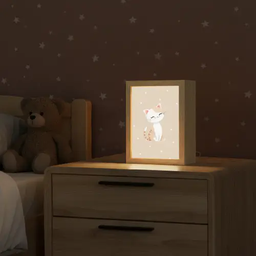 Kat - Kitten - Beige - Stippen Light Box met kabel klein -sfeer1_kind