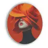 Oranje - Hoed - Vrouw Akoestische PET Vilt - Rond klein -3d