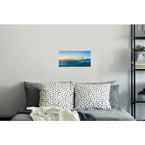 Luchtballonnen - Bergen - Zonsopgang - Landschap Muursticker klein -slaapkamer