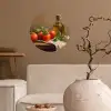 Tomaten - Olijfolie - Stilleven Wandcirkel behangsticker klein -sfeer1