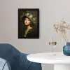 Bloemenhoed - Portret - Vrouw fotolijst zwart zonder passe partout klein -sfeer4
