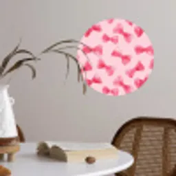 Strikken - Aquarel - Roze Wandcirkel behangsticker klein 186 -sfeer3