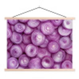 Paars - Uien - Close up textielposter latten blank klein -3d