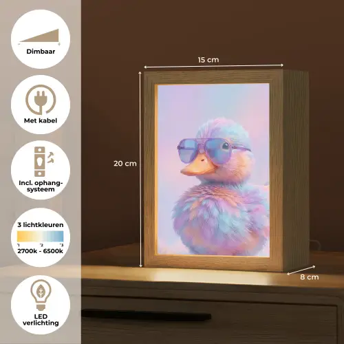 Eend - bril - Pastel Light Box met kabel (Tafellamp) klein -USP_NL