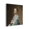 Portret van een meisje in het blauw - Schilderij van Johannes Cornelisz. Verspronck aluminium wit klein -3d